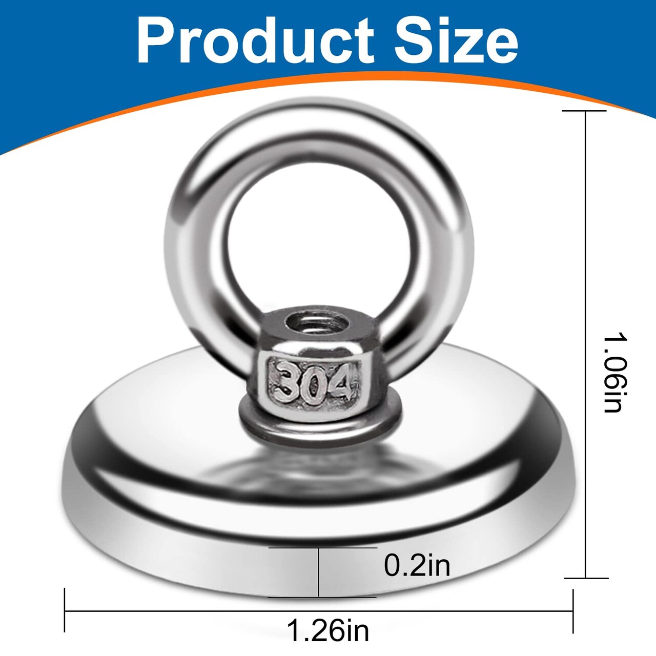 10 Pieces Magnetic Hooks, 100 LB(45KG) Heavy Duty Magnetic Hooks with Countersunk Hole Eyebolt, Perfect for Home, Kitchen, Workplace, Office and Garage,